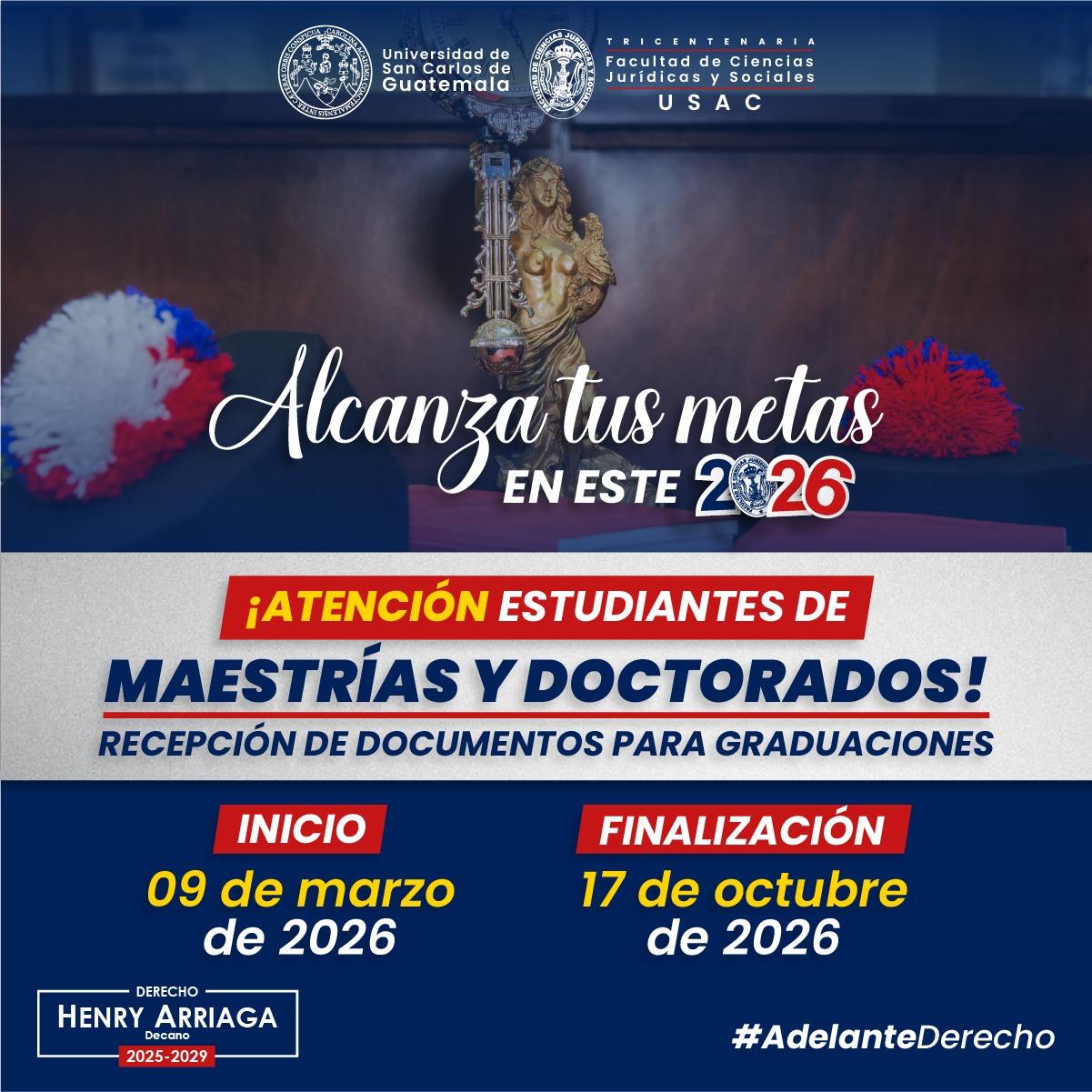 Fechas, Recepeción Expedientes, Graduaciones 2026